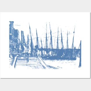 Billingsgate by James McNeill Whistler Polka Hexagonal Honeycomb Fill Posters and Art